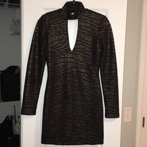 Arden B. Black and gold dress
